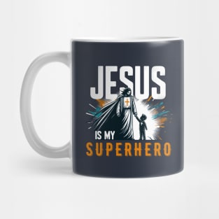 Jesus Is My Super Hero Funny Faith Christian Cross Religious Mug